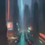 Placeholder: an oil painting of a top view shiny abandoned futuristic city , artstation, illustration, comic, blur, light, neonlight, led, neon, metropolis, low quality, by Henry Asencio, by Bo Bartlett