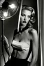 Placeholder: portrait, beauty supermodel, close up, helmut newton, perfect face, lamp or microphone or radio or telephone