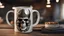 Placeholder: coffee mug with a skull on top designs, in the style of vray tracing, viking art, soft-focused realism, with hidden details, sharp linework