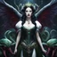 Placeholder: Snow-White has become a Goddess and stands with Cthulhu to rule the world :: extremely detailed 3D Airbrush art, Octane render, pencil sketch, deep color, dark fairy tale, dark fantasy