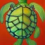 Placeholder: Oil painting style turtle and apple