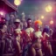 Placeholder: Realistic photo, medium shot view, men, carnival scene, futuristic steampunk. Women, hair monster, Drunken, Sunglasses, smoking, happy, hot. Cabaret background, highly detailed, concept art, unreal engine 5, ray tracing, RTX, lumen lighting, ultra detail, volumetric lighting, 3d, finely drawn, high definition, high resolution.