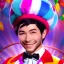 Placeholder: ringleader, Arthur Kulkov face shot, front, handsome, circus, male, Yamada Akihiro character portrait, Russian, offrecord deviantart, lisa Frank fantasy, detailed matte painting, Golden hour, interesting detailed storybook fantasy