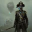 Placeholder: steam punk officer with human face, powerful, dramatic, creepy, matter, majestic, flow, illustration, concept art, by Greg Rutkowski, Sung Choi, Mitchell Mohrhauser, Maciej Kuciara, Johnson Ting