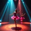 Placeholder: mocap graphic balerina in a recursive 3d fractal stage with disco lights