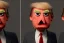 Placeholder: Angry muppet trump, round nose, in suit, eyebrows, spray tan mad red