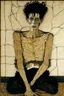 Placeholder: painting of a figure with the life-filled void of an empty existence, egon schiele masterpiece