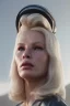 Placeholder: Ultra Realistic retro sci-fi scene, portrait, blonde woman, sweet young Kim Basinger face, perfect iris, glow eyes, makeup. Saturn background, Retro sci-fi style, helmet, tight latex coat, fog, rain, soft color, highly detailed, unreal engine 5, ray tracing, RTX, lumen lighting, ultra detail, volumetric lighting, 3d, finely drawn, high definition, high resolution.