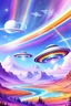 Placeholder: intergalactic beautiful ufos rainbows,high contact, futuriste