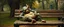 Placeholder: master oil painting by Rembrandt, fat old gollum orc dragon gremlin sleeping on a bench in the park