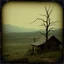 Placeholder: Daguerrotype old wooden landscape colours odd creepy