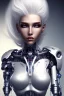 Placeholder: cyborg, white hair, sexy, perfect, real, dream