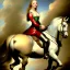 Placeholder: fullbody portrait of beautiful booty busty blonde with big green eyes woman riding a horse by PETER PAUL RUBENS 8k