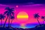 Placeholder: 8 bit pixelart of synthwave sun, palmtrees synthwave, synthwave collored, vaporwave