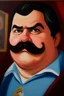 Placeholder: Fat Superman burguese mustache at the casino oil canvas.