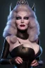 Placeholder: Mae West as evil queen in black leather, leather, busty, cleavage, angry, stern look. character design by cory loftis, fenghua zhong, ryohei hase, ismail inceoglu and ruan jia. unreal engine 5, artistic lighting, highly detailed, photorealistic, fantasy