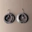 Placeholder: earring, jewlery, round, silver, crescent moon, moon craters