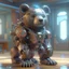 Placeholder: hidden bear wearing a future mech, pixar, pastel color, natural and realistic lighting and shading, hq, ultra detail, 3D render, C4D, octane render, ray tracing, 8k