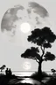 Placeholder: imagine a silhouette of an African man sitting while facing the horizon at the background. Beside him on his right is a lit lantern. He is facing the horizon where the moon has risen and stars are seen from far.