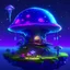 Placeholder: A floating island mushroom house in space. green blue purple, deep space nebulas. Detailed gloss Painting, bright color, fantastical, intricate detail, splash screen, hyperdetailed, insane depth, concept art, 8k resolution, trending on Artstation, Unreal Engine 5, color depth, dynamic lighting, splash art, dramatic, High Quality wonderful beautiful Fun Imaginative, good composition