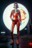 Placeholder: retro sci-fi portrait image from 1980, New York street explosions, fire, scared people, sweet young blonde woman walking, tight latex suit, soft color, highly detailed, unreal engine 5, ray tracing, RTX, lumen lighting, ultra detail, volumetric lighting, 3d, finely drawn, high definition, high resolution.