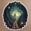 Placeholder: Pilgrims' Path in sticker Lovecraftian art style