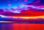 Placeholder: Brilliant sunset at Honolulu Hawaii covered in winter snow and ice at sunset, alcohol inks, dazzling wet bright colors, winter wonderland