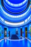 Placeholder: A spiral-shaped gallery with blue walls