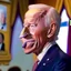 Placeholder: Joe Biden con una naríz extra larga como la del muñeco Pinocho ilustración chibi