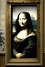 Placeholder: Mona Lisa climbing out of her portrait at the Louvre