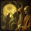 Placeholder: Daguerrotype close up some mysterious figures, odd background, open, Hieronymus Bosch Max Ernst ambient light, by Minicavio Quollati and Marlost Endgulp, Amano, Botticelli, Alphonse Mucha