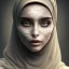 Placeholder: woman's face made of dust, fog, blowing dust, wearing hijab, dissolve, fine detail, highly intricate, modern surrealism painting, high-quality, volumetric lighting, 8k, ultrahd, George Grie, Marco Escobedo, Igor Morski,Brian Froud, Howard Lyon, Selina French,