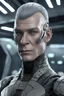 Placeholder: male borg character from star trek. light grey skin, scalp implants, ocular eye implant on one eye, weapon implants, cubic borg spaceship in the background. sfw, 8k, realistic, hdr.