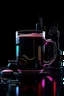 Placeholder: make a drink in a cyberpunk style Whit a black background