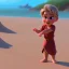 Placeholder: spirit of a child playing with a castle of sand at the beach