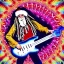 Placeholder: hippie Santa playing electric guitar, psychedelic, peace sign, MUSHROOMS, TRIPPY, ACID, LSD, dreadlocks