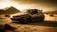 Placeholder: Create a compelling image featuring a 1998 Honda Civic in a post-apocalyptic setting within a desert engulfed by a sandstorm. Utilize a post-apocalyptic photography style to capture the rugged and desolate atmosphere. Ensure that the scene evokes the essence of a world transformed, with the weathered Honda Civic standing resilient amidst the harsh conditions of the desert and swirling sandstorm.