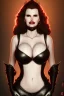 Placeholder: Geena Davis as evil queen in black leather, leather, busty, cleavage, angry, rage, stern look. character design by cory loftis, fenghua zhong, ryohei hase, ismail inceoglu and ruan jia. unreal engine 5, artistic lighting, highly detailed, photorealistic, fantasy