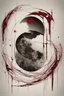 Placeholder: Abstract drawing of the moon and blood