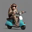 Placeholder: Monkey riding a scooter with sunglasses