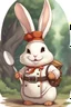 Placeholder: Cute chubby bunny floppy ears adventurer dnd art realism chef