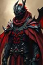 Placeholder: A dark draconic knight who has his black and red armor fused to his skin