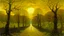 Placeholder: A golden yellow heavenly realm with halos painted by John Atkinson Grimshaw