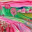 Placeholder: A pink farmland with magical crystals painted by Edvard Munch