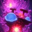 Placeholder: Spherical Frost metal magic armoured pink lightning Mycelium giant blob red MUSHROOM flower BURNING IN BLUE FLAMES hellfire abyss stars SPACE lANDSCAPE