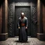 Placeholder: a gangsta monk in the realm of falsehoods: what shall you do, oh mischievous ones, when the fabrications come knocking at your door? When they emerge from the shadows, how will you respond? A 3D abstract masterpiece in the form of a jail artistry.