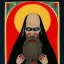 Placeholder: Russian Orthodox nosferatu with five eyes and tentacle beard and long arms and fingers