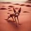 Placeholder: pen outline, in the style of Escher, super model female dingo ant witch on the red sand beach ,bokeh like f/0.8, tilt-shift lens 8k, high detail, smooth render, down-light, unreal engine