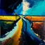 Placeholder: two roads diverged , art, oil colors, cheerfull