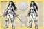 Placeholder: character concept sheet with AD&D statistics and characteristics, [high res pen sketch with a lot of strokes in stippling for TMNT module B3] Mona Lisa female Teenage Mutant Ninja Turtle, She has turtle skin partially made of scales, dreadlocks, and wears a yellow bra and a yellow eye mask. A protective shell is on her back, and she holds her bolas.